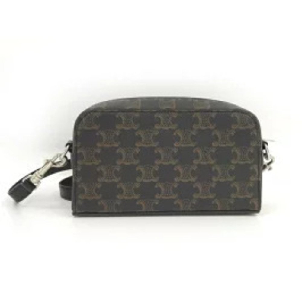 CELINE Triomphe Shoulder Bag Leather Black - Picture 2 of 9